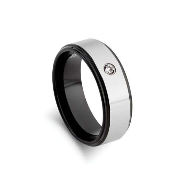 Blaze Tungsten Ring with Black