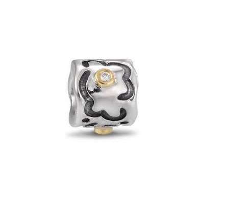 Pandora SS & 14k Diamond Bead