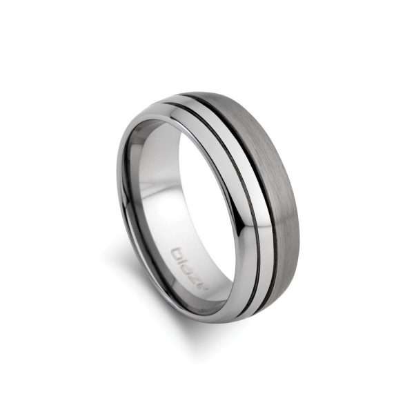 Tungsten Brushed & Polished Ring