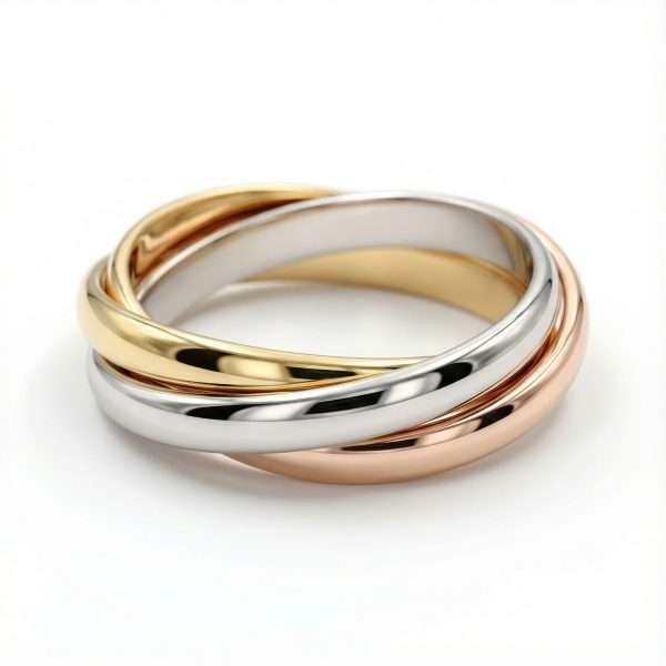 Russian Wedder Three Tone Ring Set