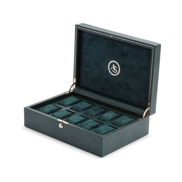 Wolf Analog Shift 10Pc Watch Box Green -708041