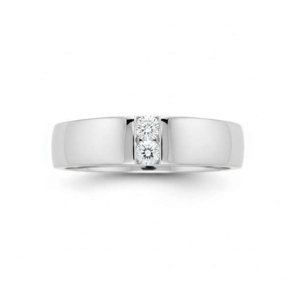 18ct White Gold Diamond Tension Set Band