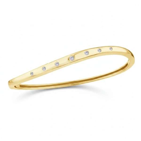 9K Yellow Gold 0.20ct F VS LGD SCATTER BANGLE 62mm