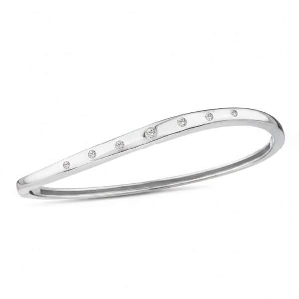 9K White Gold Diamond Bangle Bracelet – 0.20ct F/VS Diamonds