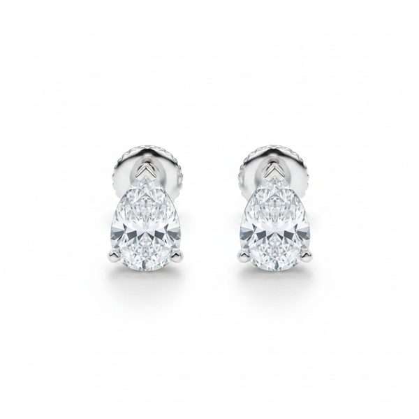 18ct White Gold Lab Grown Diamond Pear Earrings